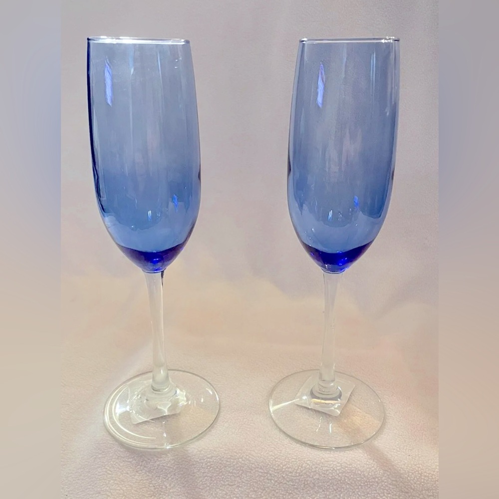 Blue Champagne Glass
